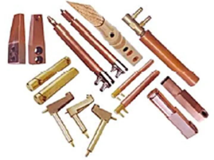 Welding arms, holders and platens for industrial welding machines